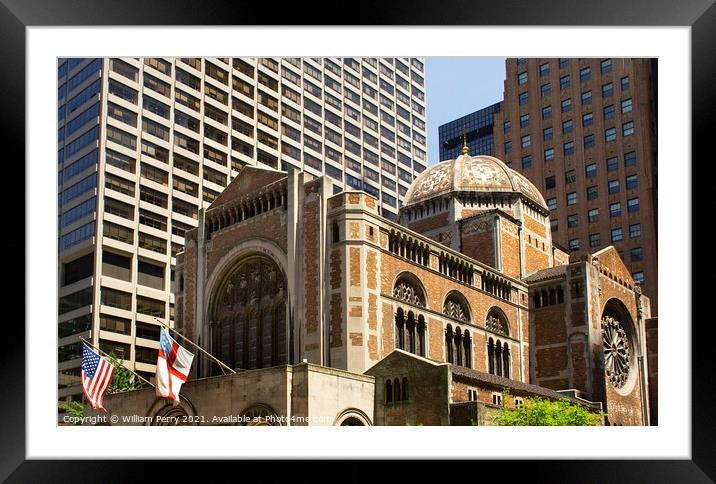 Saint Bartholomew's Episcopal Church New York City Framed Mounted Print by William Perry