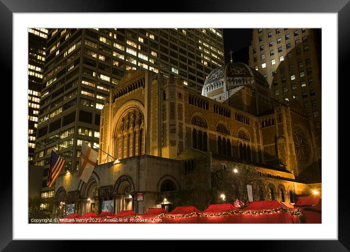 Saint Bartholomew's Episcopal Church New York City Framed Mounted Print by William Perry