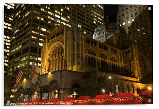 Saint Bartholomew's Episcopal Church New York City Acrylic by William Perry