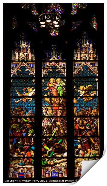 Conquering King on Horseback Stained Glass St. Pat Print by William Perry