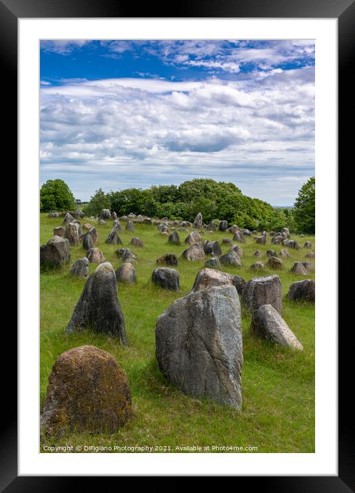 Lindholm Hills Viking Burial Grounds Framed Mounted Print by DiFigiano Photography