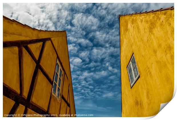 Yellow and Blue Print by DiFigiano Photography