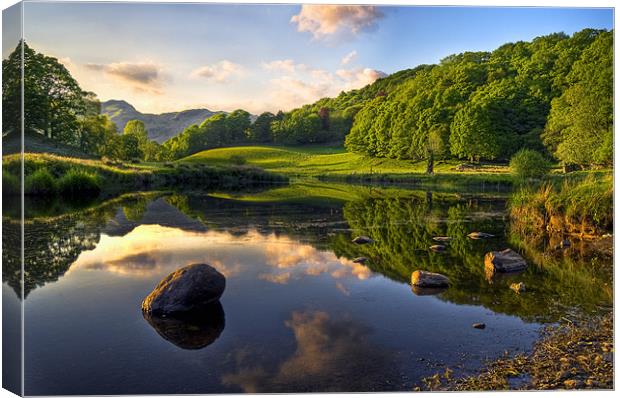 Golden Hour At Elterwater Canvas Print by Jason Connolly
