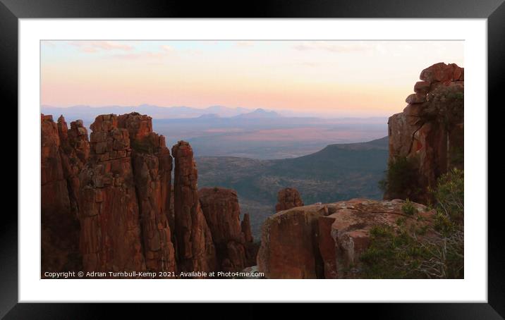 Dolerite columns and Valley of Desolation at dusk Framed Mounted Print by Adrian Turnbull-Kemp
