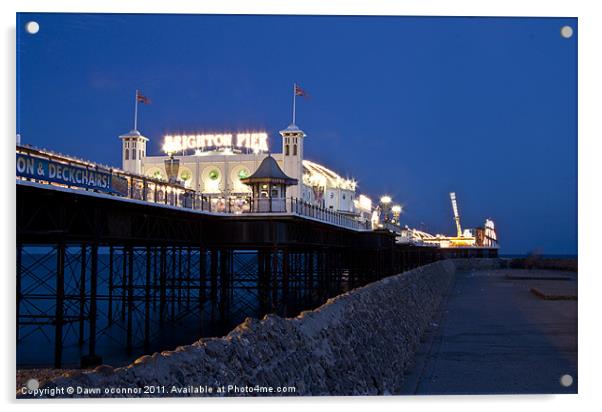 Brighton's Palace pier all Alight Acrylic by Dawn O'Connor