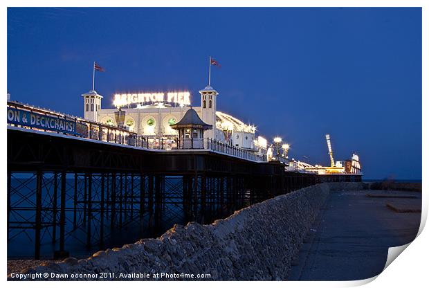 Brighton's Palace pier all Alight Print by Dawn O'Connor