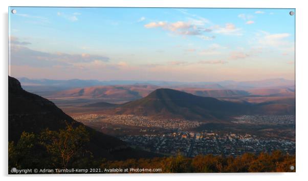 Graaff-Reinet from valley road at dusk Acrylic by Adrian Turnbull-Kemp