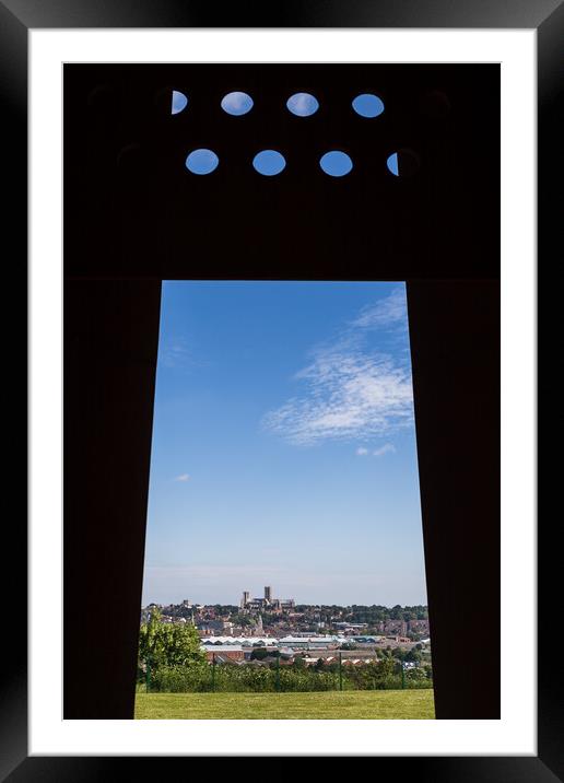 Lincoln cathedral framed by the Memorial Spire Framed Mounted Print by Jason Wells