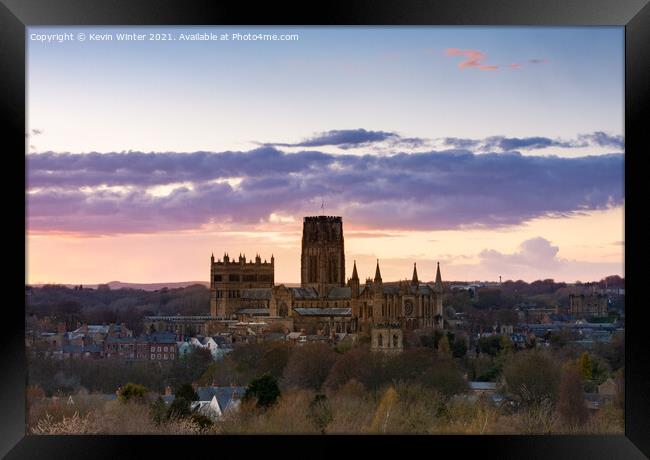 Durham Cathedral sunset Framed Print by Kevin Winter