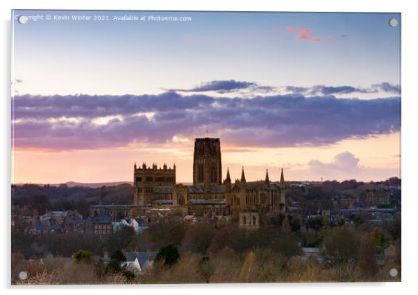 Durham Cathedral sunset Acrylic by Kevin Winter