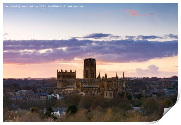 Durham Cathedral sunset Print by Kevin Winter