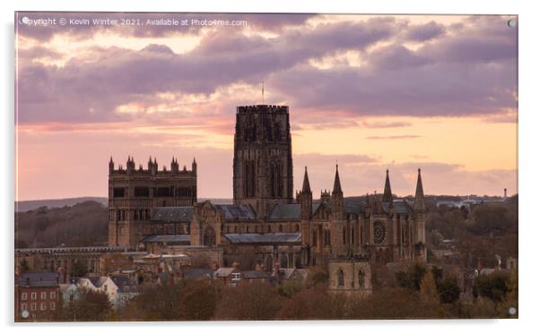Durham Cathedral sunset Acrylic by Kevin Winter