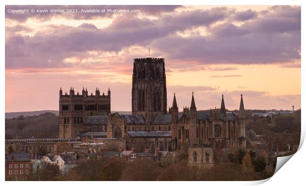Durham Cathedral sunset Print by Kevin Winter