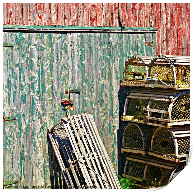 Lobster Traps Print by Stephanie Moore