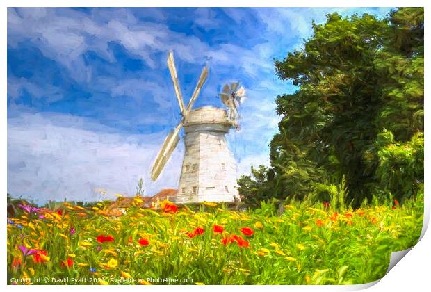 Windmill Meadow Art Print by David Pyatt