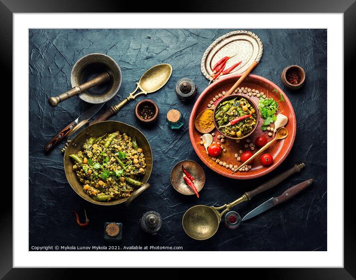 Kitchari, a spicy vegetarian dish Framed Mounted Print by Mykola Lunov Mykola