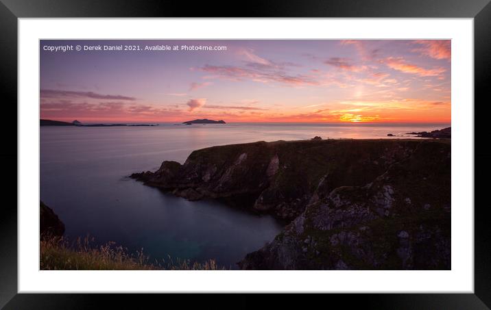 Dunquin Sunset, Dingle Peninsula (panoramic) Framed Mounted Print by Derek Daniel