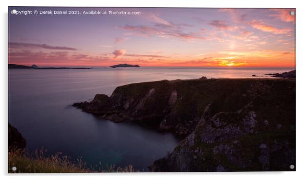 Dunquin Sunset, Dingle Peninsula (panoramic) Acrylic by Derek Daniel