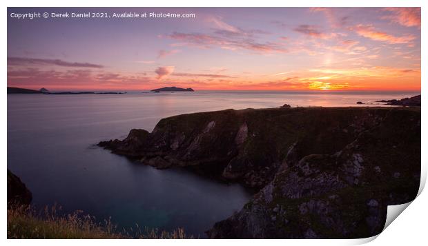 Dunquin Sunset, Dingle Peninsula (panoramic) Print by Derek Daniel