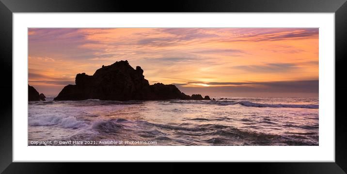 Big Sur Sunset Framed Mounted Print by David Hare