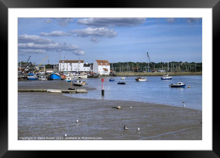 Low Tide Woodbridge tide mill Suffolk Framed Mounted Print by Diana Mower