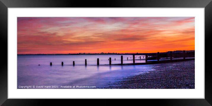 Hythe Sunset Framed Mounted Print by David Hare