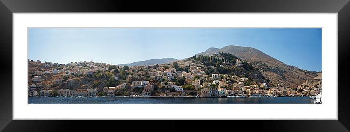 Symi Panorama Framed Mounted Print by Tom Gomez