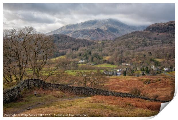 Elterwater in The Langdales Print by Philip Baines