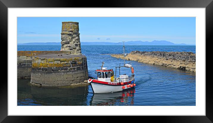 Dunure harbour arrival Framed Mounted Print by Allan Durward Photography