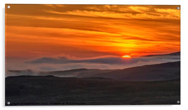 Sunset on the road to Diabaig, the beautiful west coast of Scotland Acrylic by mary spiteri