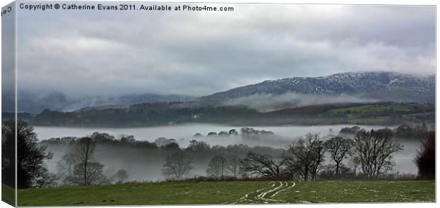 Mist across the valley Canvas Print by Catherine Fowler