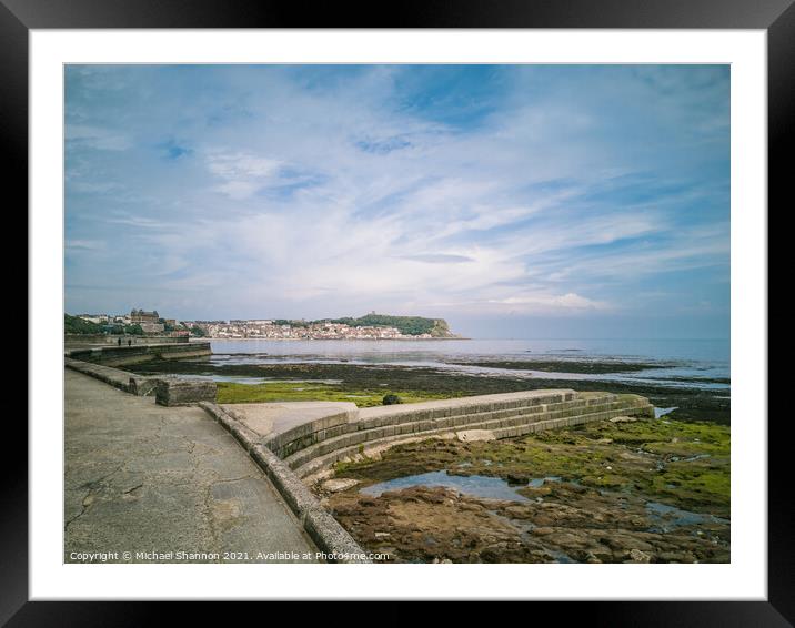 Scarborough South Bay at Low Tide Framed Mounted Print by Michael Shannon