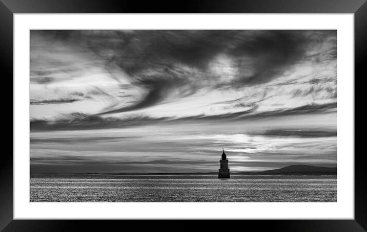 Cirrus Clouds Over Plover Scar Lighthouse  Framed Mounted Print by Phil Durkin DPAGB BPE4