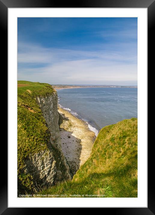 Buckton Cliffs - View towards Filey Framed Mounted Print by Michael Shannon
