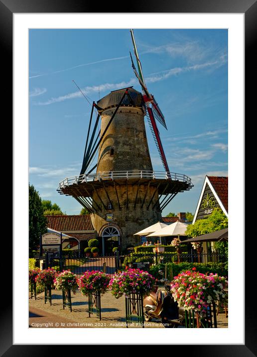 Sluis Windmill Framed Mounted Print by liz christensen