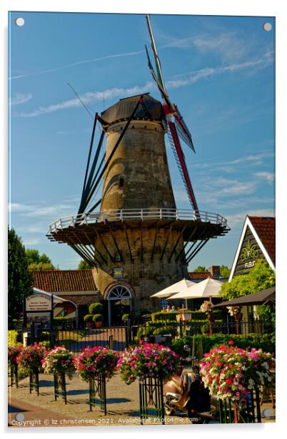 Sluis Windmill Acrylic by liz christensen