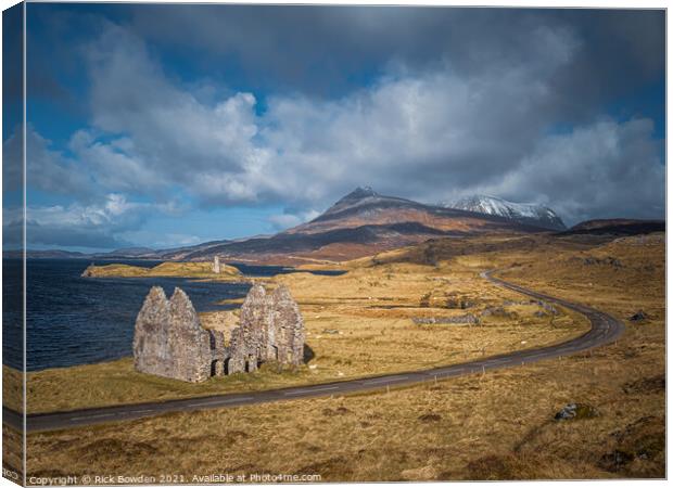 Loch Assynt Road Canvas Print by Rick Bowden