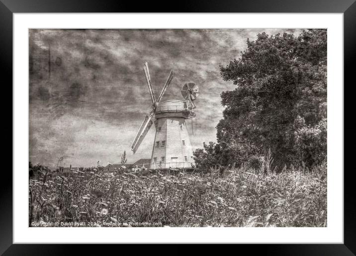 Windmill Meadow Vintage Framed Mounted Print by David Pyatt