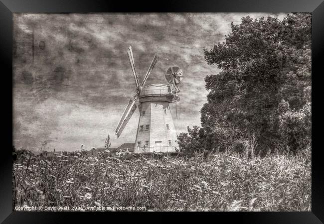 Windmill Meadow Vintage Framed Print by David Pyatt