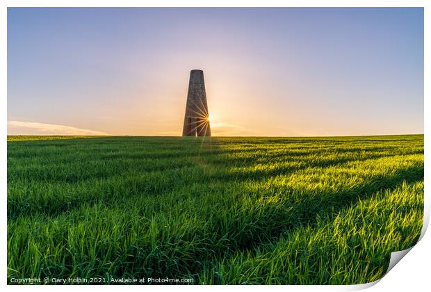 Sunset at the Daymark Tower Print by Gary Holpin