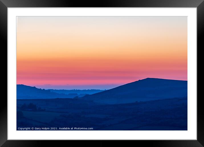 Summer dusk over Dartmoor Framed Mounted Print by Gary Holpin