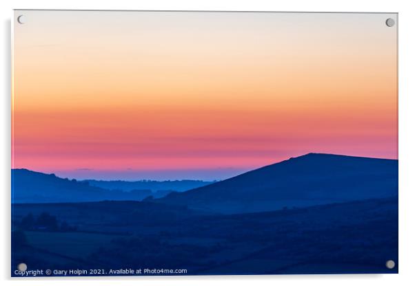 Summer dusk over Dartmoor Acrylic by Gary Holpin