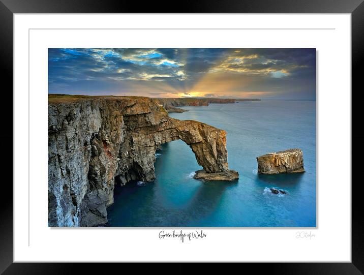 Green bridge of Wales Framed Mounted Print by JC studios LRPS ARPS