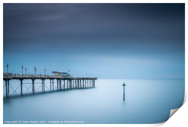 Moody day at Teignmouth Pier Print by Gary Holpin