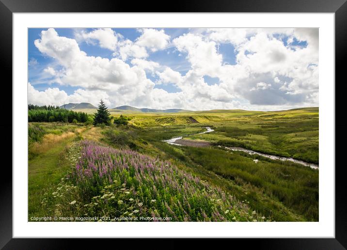 View of the valley in Black Mountains region, Brecon Beacons National Park Wales United Kingdom UK Framed Mounted Print by Marcin Rogozinski