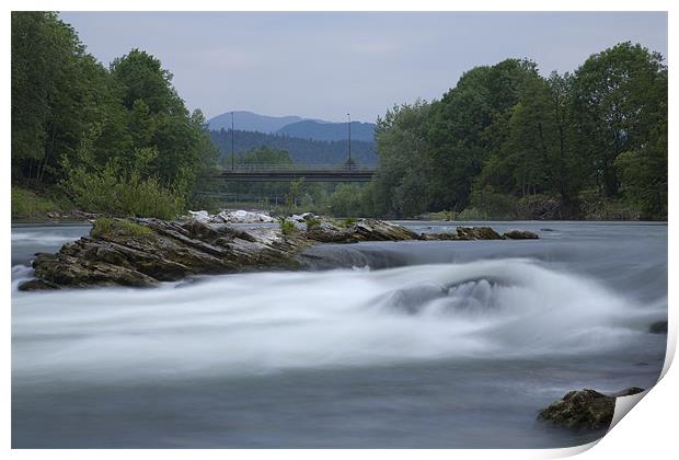 The mighty Sava river Print by Ian Middleton