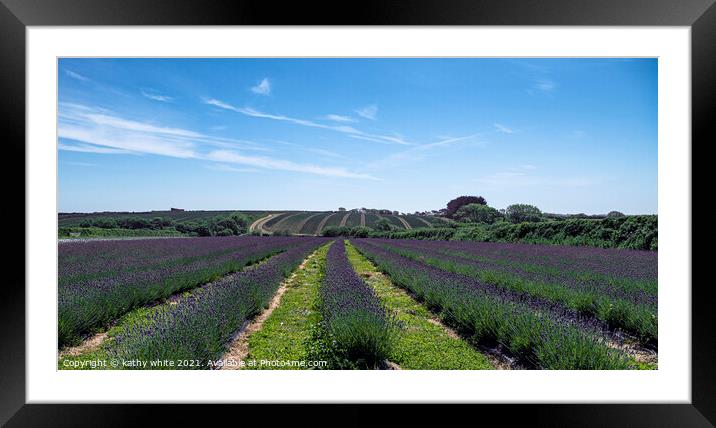  Lavender Field  Framed Mounted Print by kathy white