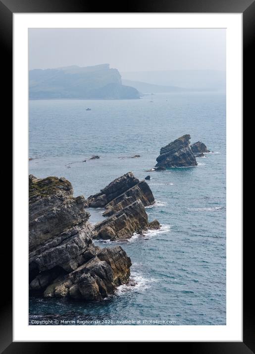 Mupe Bay near Lulworth in Dorset England United Kingdom UK Framed Mounted Print by Marcin Rogozinski