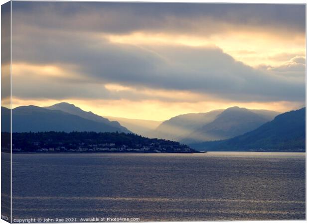 Evening light over Holy Loch Canvas Print by John Rae