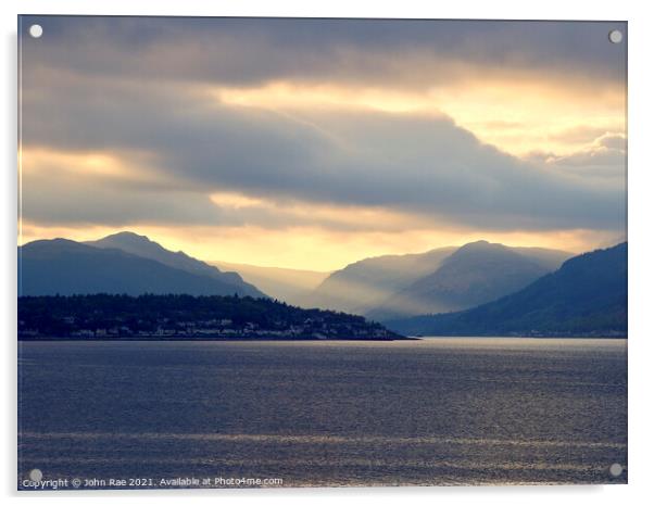 Evening light over Holy Loch Acrylic by John Rae